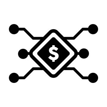 Digital dollar sign icon vector currency symbol for digital transactions Stock Illustration