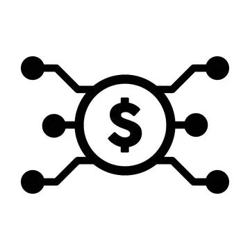 Digital dollar symbol icon vector currency for digital transactions for asset Stock Illustration