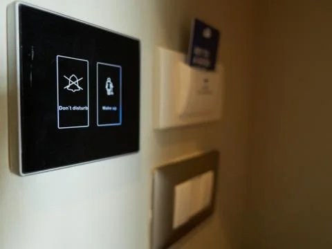 A digital don't disturb switch. Stock Photos