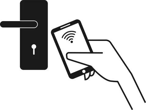 Digital door lock icon. Stock Illustration