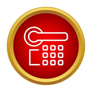 Digital door lock keypad icon security access control Stock Illustration