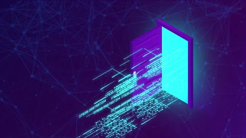 Digital Door Opening And Data Source Stock Footage 281456929