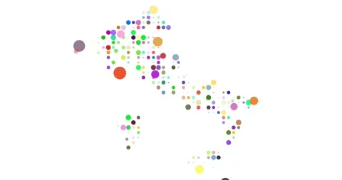 Digital Dot Motion Map of Italia Region Stock Footage 312379860