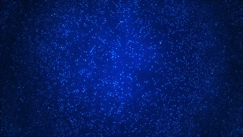 Digital dot sphere tunnel visual blue glowing particles, circular vortex depth, Stock Footage 340526911