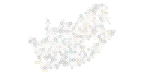 Digital Dots Create Map of South Africa Stock Footage 312552610