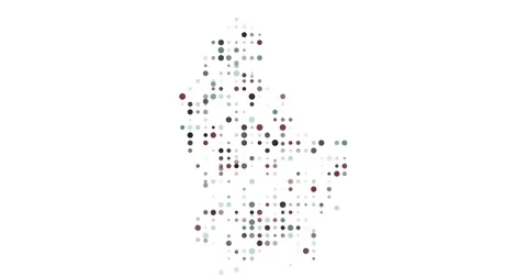 Digital Dots Flying Inward to Construct Luxembourg Silhouette Graphic Stock Footage 318587985