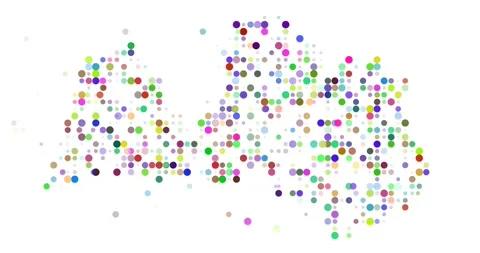 Digital Dots Flying Inward to Construct Latvia Silhouette Graphic Stock Footage 318670739