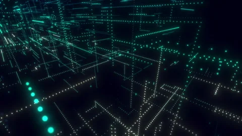 Digital Dots Structure Stock Footage 255428373