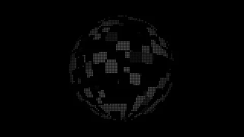 Digital dotted globe rotating earth wireframe for global network communication 스톡 동영상 339509834