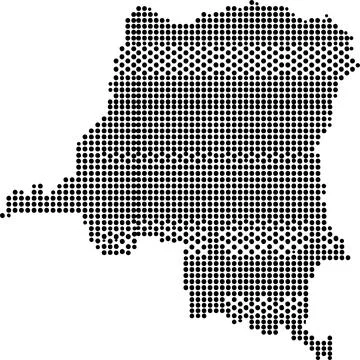 Digital Dotted Halftone Map Illustration of the Democratic Republic of the .. Illustration