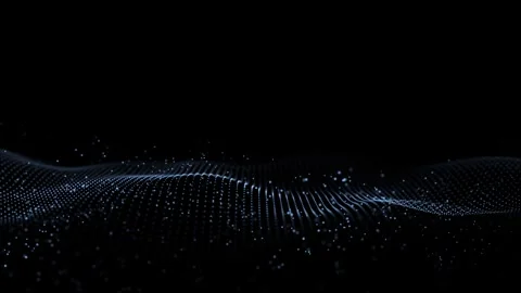 Digital dotted waves slow motion animation background Stock Footage 340586997