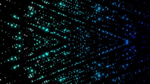 Digital down lights dots pop up in forward directions effect motion Stock Footage 83262636