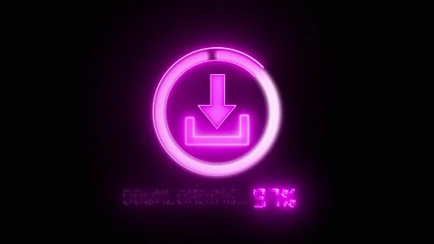 Digital download icon monitors network file transmission speed indicators. .. 動画素材 337817354