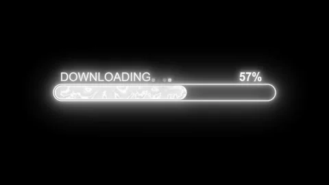 Digital Download Progress Bar Animation, Neon Sci-Fi Downloading Animation Lo Stock Footage 310561958