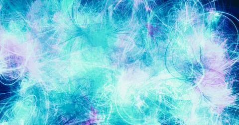 Digital drawing background.  Random paint smears in shades of cyan and blue. Stock Illustration