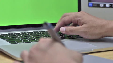 Digital drawing (Blur green Screen) Stock Footage 48704861