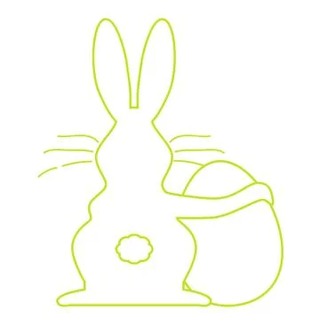 Digital drawing of a bunny with egg - Easter day concept Illustrazione stock
