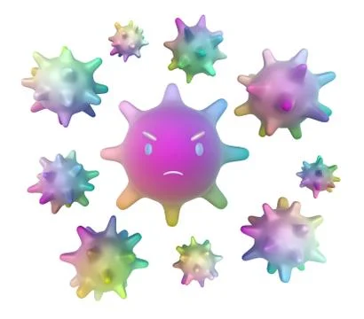Digital drawing of an evil virus Stock Illustration