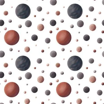 Digital drawing of the planet. Seamless pattern with round elements. Stock Illustration