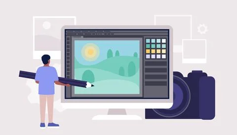 Digital drawing program Stock Illustration