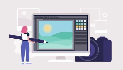 Digital drawing program Stock Illustration