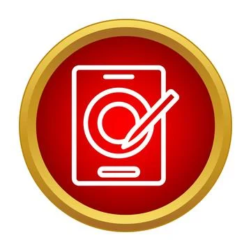 Digital drawing tablet with stylus creating art icon Stock Illustration