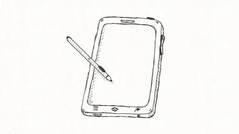 Digital Drawing Tablet With Stylus Hand Drawn Animation Stock Footage 341863595