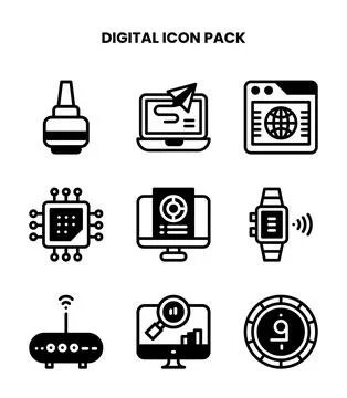 Digital DuoTone Graphics Icons Pack イラスト素材