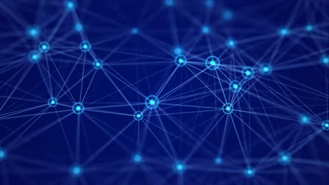 Digital dynamic cyber wave. Abstract background with dots and lines. Stock Footage 154296385