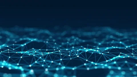 Digital dynamic cyber wave. Abstract futuristic blue background. Stock Footage 154535806