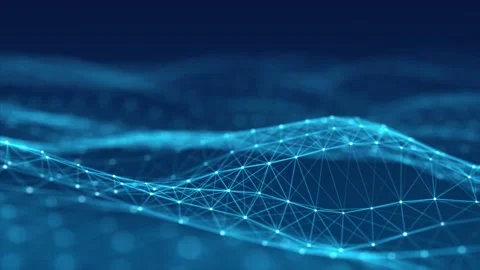 Digital dynamic cyber wave. Abstract futuristic blue background. Stock Footage 154681503