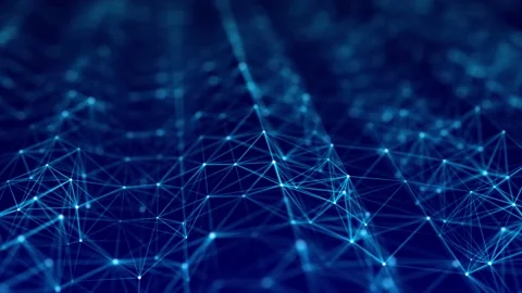 Digital dynamic cyber wave. Abstract futuristic blue background. Stock Footage 154681520