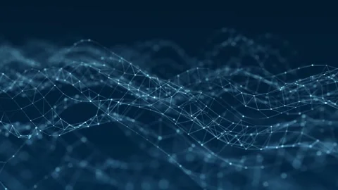 Digital dynamic cyber wave. Abstract futuristic blue background. Stock Footage 155100613