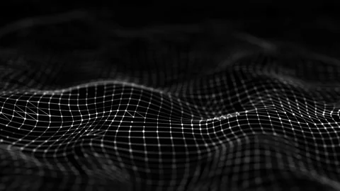 Digital dynamic cyber wave. Abstract futuristic black background. Stock Footage 169360520