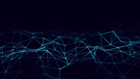 Digital dynamic cyber wave. Abstract futuristic blue background. Stock Footage 169360536