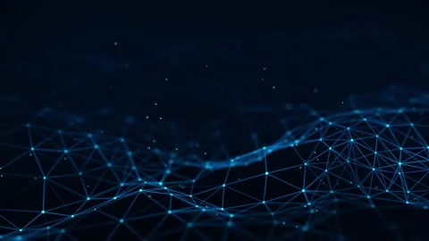 Digital dynamic cyber wave. Abstract futuristic blue background. Stock Footage 169360569