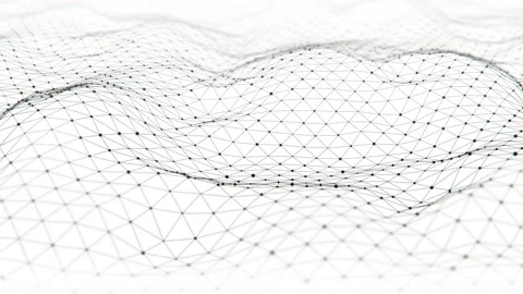 Digital dynamic network of black dots connected by lines. Vidéo 167744815