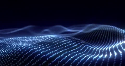 Digital dynamic particle wave, data flow, cyber technology background, motion Stock Footage 241787166