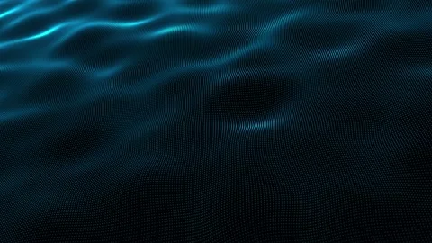 Digital dynamic particle wave, data stream, Abstract cyber technology Stock Footage 251802460