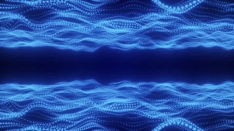 Digital dynamic particle wave, data flow video animated background Stock Footage 345778100