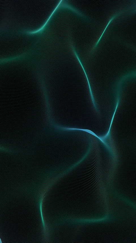 Digital dynamic particle waves, data flow. Seamless loop video. Stock Footage 318299346