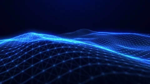Digital dynamic plexus wave, data stream, Abstract cyber technology Stock Footage 251802593