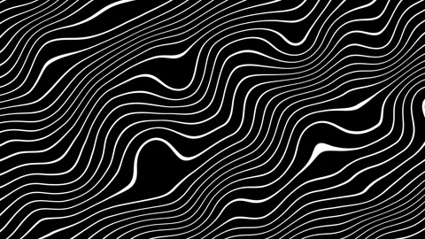 Digital dynamic wave. Abstract animated outline topographic contour map black Stock Footage 264113591