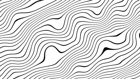 Digital dynamic wave. Abstract animated outline topographic contour map white 스톡 동영상 264113602