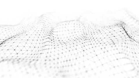 Digital dynamic wave of particles. Abstract white futuristic background. Stock Footage 154535801