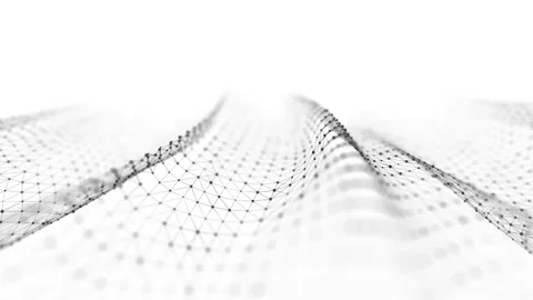 Digital dynamic wave of particles. Abstract white futuristic background. Stock Footage 154681532