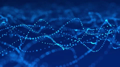 Digital dynamic wave of particles. Abstract blue futuristic background. Stock Footage 154861897