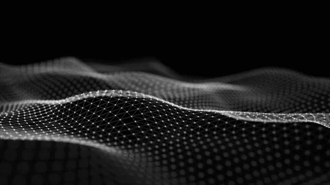 Digital dynamic wave of particles. Abstract dark futuristic background. Stock Footage 154861898