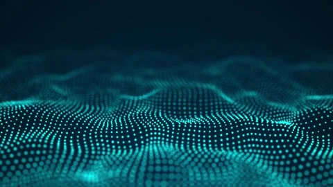 Digital dynamic wave of particles. Abstract blue futuristic background. Stock Footage 155100609