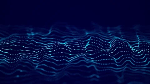 Digital dynamic wave of particles. Abstract blue futuristic background. Stock Footage 155334850